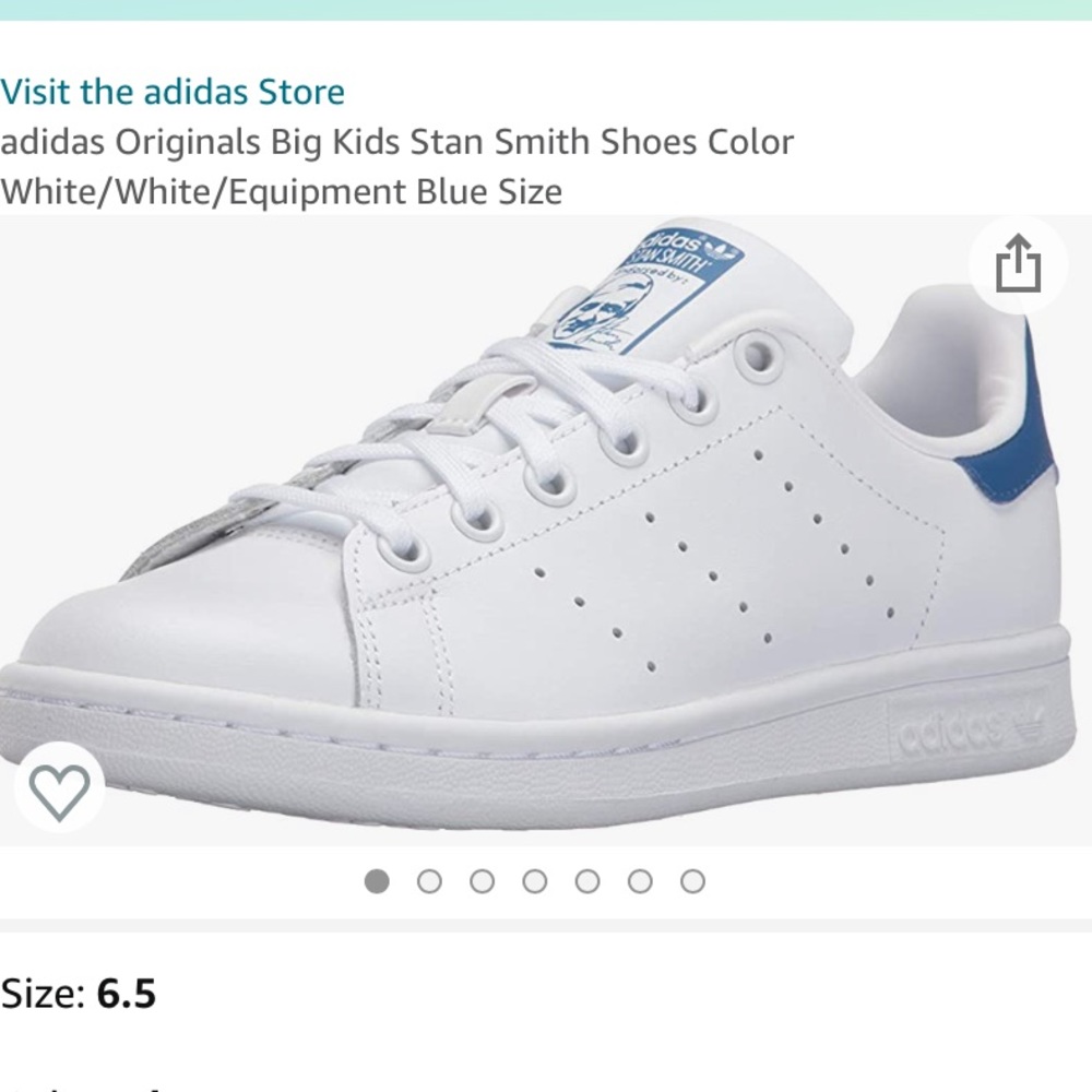 ADIDAS blue Stan smith big kids size 5 (adult women’s 7)